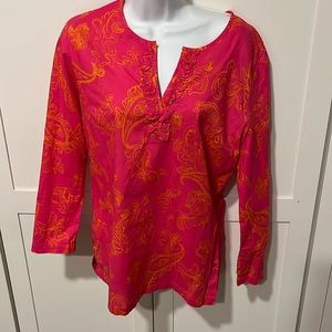 J. McLaughlin Pink Shirt Tunic M